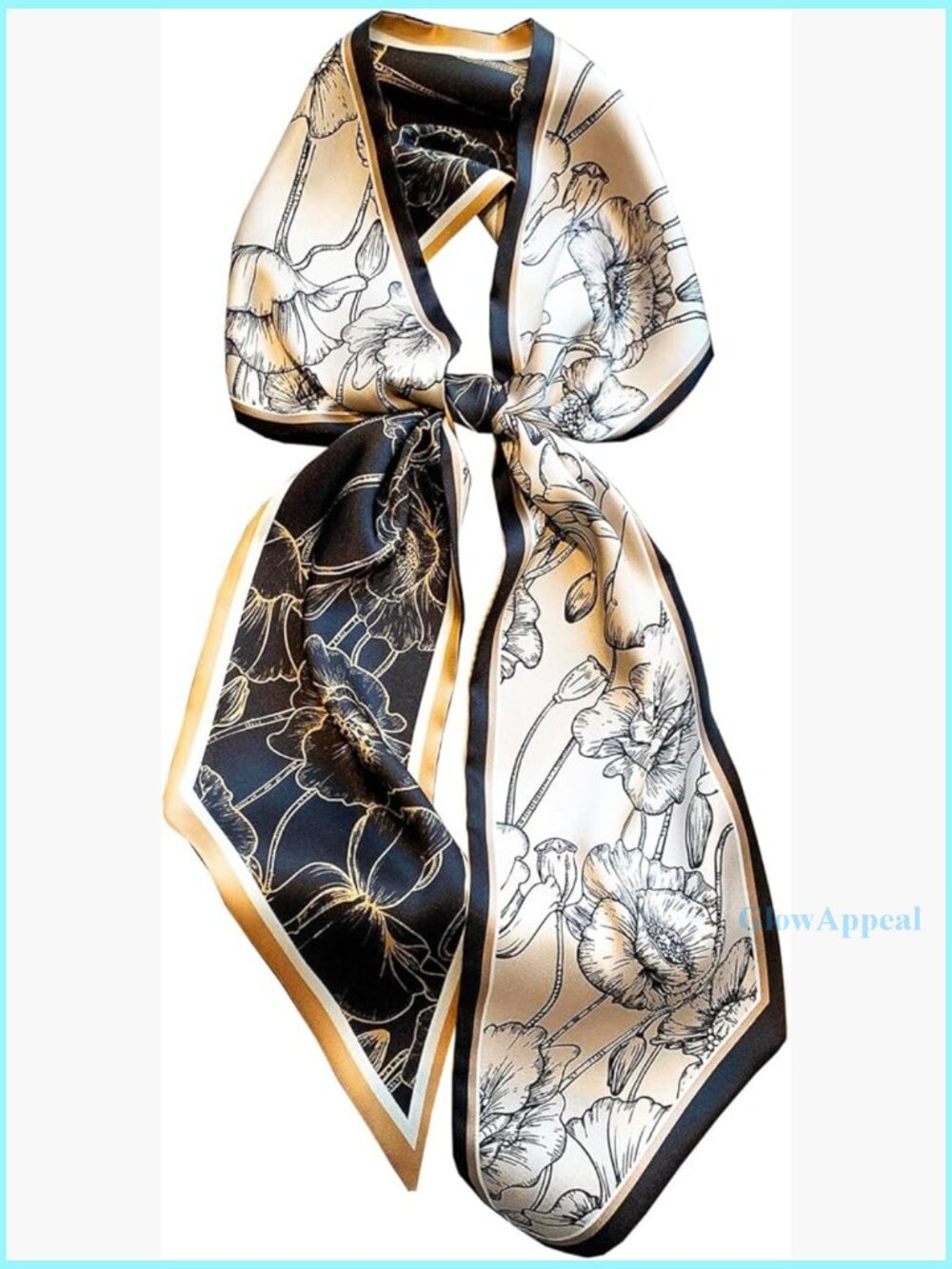 Long Skinny Scarf 59x5.9 Inch Polyester Satin for Head Neck Handbag Accessory
